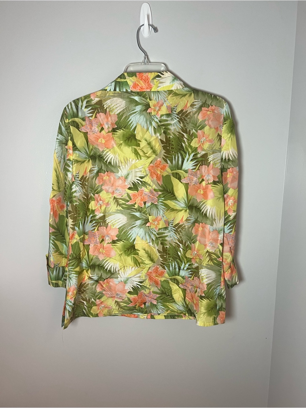 Hawaiian Tropic 100% Silk Tropical Floral Blouse Vacation Resortwear Summer Sz M - Picture 7 of 7